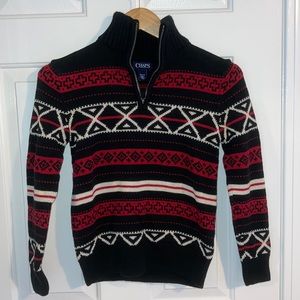 Boy’s Black Fairisle 1/4 Zip Chaps Sweater